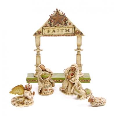 "Faith" Seeds of Faith: Nativity by Lori Siebert Tabletop Nativity Set