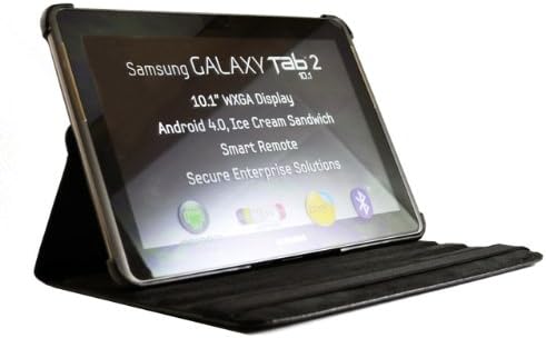 GALAXY Tab 2 10.1 Leather Folio Case with 360 Degrees Rotatry Stand for Samsung GALAXY Tab2 10.1 inch P5110, Wi-fi (Black) By GSAstore