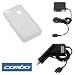 Electronics : White Durable Flexible Soft Silicone Skin Case + Car Charger + Home Charger For Sprint Samsung SPH-M800 Instinct Cell Phone