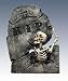 Cracked Tombstone & Skeleton Prop