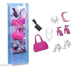 Mattel - X0110 - Barbie - Accessoire Poupée - Chaussures Accessoires - Noir, Rose et Argent