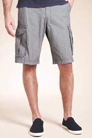 North Coast Pure Cotton Checked Cargo Shorts [T17-2235N-S]