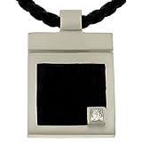 Mens Ajax-L Square Satin Pendant w/ Princess Diamond