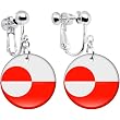 Greenland Flag Clip on Earrings