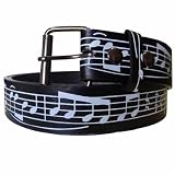 MUSICAL NOTES ON BLACK BELT W/REMOVEABLE BUCKLE -M