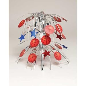 All-Star - Basketball Centerpiece, Mini Cascade Prt/Foil (6pks Case)