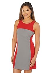 Above the Knee Colorblocking Tank Cotton/Georgette/Polyester/Knit  Dress