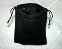 Medium Velvet Black Pouch With Drawstrings