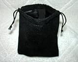 Medium Velvet Black Pouch With Drawstrings