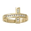 14K Yellow Gold Diamond Cross Ring