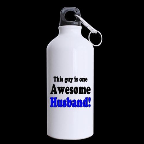 Funny This guy is one awesome husband Theme - 100% Super-strong Recycled Aluminum Material Sports Water Bottle - 13.5oz sizes