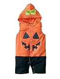 (スーパーモダン)Super Modernハロウィーン パンプキン ロンパース カボチャ 子供用 帽子付き キッズ 可愛い コスチューム ベビー服仮装 衣装子供 男女共用80~95cm コットン生地