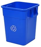 Continental 4000-1 48 Gallon Huskee Recycle Container, Square, Blue Continental 4000-1 48 Gallon Huskee Recycle Container, Square, Blue