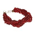 Seed and Glass Beads Red Bracelet "Delicate Strength" -Fair Trade Gifts