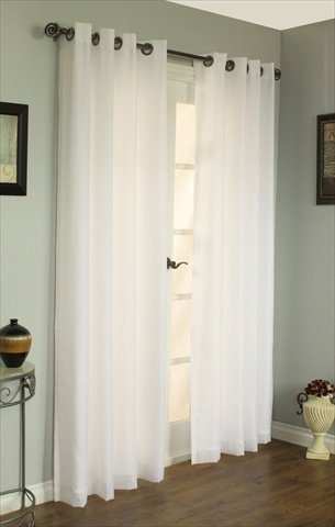 Commonwealth Home Fashions 70490-109-008-84 Thermavoile Rhapsody Lined Grommet Panel 5 4 x 84 in., Ivory