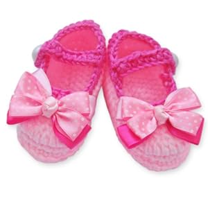 EFE Baby Girl's Wool Crochet Crib Shoes Size 0-9 Months