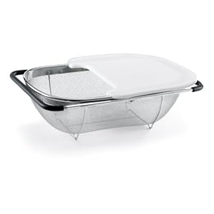 Polder Expandable Sink Strainer with Cutting Board, Stainless Steel