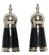 Decorative Salt and Pepper Sakers with Inlaid Black Enamel