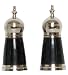 Decorative Salt and Pepper Sakers with Inlaid Black Enamel