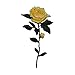 ID 6001 Yellow Rose Stem Patch Blossom Bloom Love Embroidered Iron On Applique