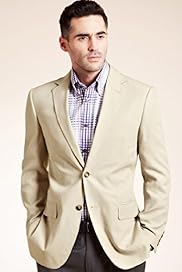 Big Tall Collezione 2 Button Plain Jacket with Linen