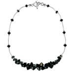 Sterling Silver Black Crystal Necklace Made with Swarovski Elements