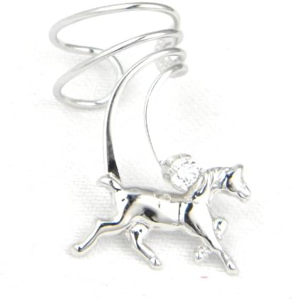 Sterling Silver Horse Pony with Cubic Zirconia Ear Cuff Right Earring