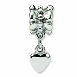 Sterling Silver Reflections Heart Dangle Bead (4mm Diameter Hole)