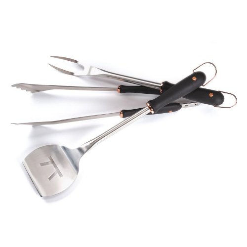 Outset QM00 Copper Mesa 3-Piece Stainless-Steel Barbecue Tool Set