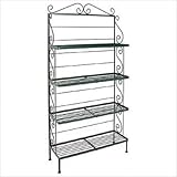 30" Regular Wrought Iron Bakers Rack Metal Finish: Aged Iron, Option: Witho ....
