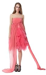 Strapless Empire   Waistline Knee Length Chiffon/Tulle Prom Dress 