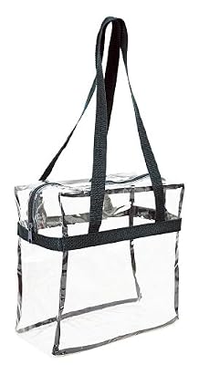 Clear 12 x 12 x 6 NFL Stadium Tote Bag with 35" Black Handles