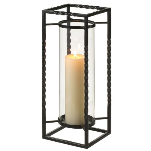 17.25 Black Iron & Candle Holder