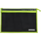 International Arrivals Lime Mix Nylon Barcelona Zippered File Pouch, 14 x 9 Inches