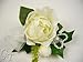 Artificial Silk Flower Ball Heart Rose Ivy Pearl Buttonhole (Cream) from GT Decorations