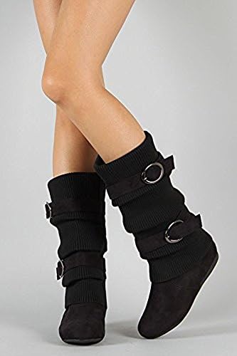 Top Moda Mid-calf Flat Zipper Slouch Boots Tmbank-21 (8)