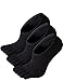 HASLRA Women's No Show Toe Socks for toe shoes 3 Pairs (100% Cotton_Black-L)
