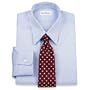 Pinpoint Oxford Traditional Straight Collar Button Cuff Dress Shirt Blue 17.5/34