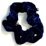 SDISC Jewish Theme Blue Velvet Scrunchy w/Silver Bells