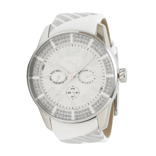 PUMA Women's PU101741003 Race Cat Multifunction Crystal Accented White Dial Watch