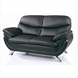 Jonus Leather Match Loveseat Upholstery: Black
