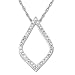 14k White Gold Diamond Tear-Drop Shaped Pendant (.08 cttw, I-J Color, I2-I3 Clarity)