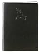 Black Embossed Quill & Book Leather Journal - Lined