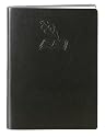 Black Embossed Quill & Book Leather Journal - Lined