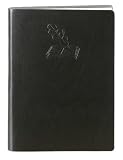 Black Embossed Quill & Book Leather Journal - Lined