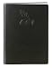 Black Embossed Quill & Book Leather Journal - Lined
