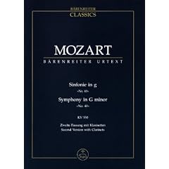 Sinfonie g-Moll KV 550 (40). Zweite Fassung mit Klarinetten. Second Version with Clarinets (B�renreiter Urtext)