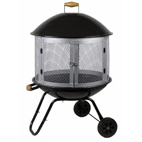 Patio Hearth Bon Fire 28-Inch Portable Fireplace with BBQ Grill and Cooking Tools by 
