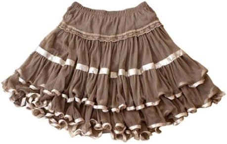 HomuCloth Women Girl pretty Mini Short Skirt Lovely Cake Pleated Ballet Lace Dress (Brown)