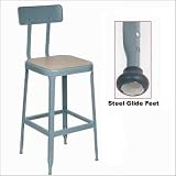 Lyon Workspace Products 1764(BB) 22' Stool-Pressed Wood Seat and Back (Black Rubber Feet with Steel